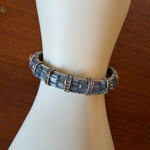 La Vintage Baby Ice Blue Baguette Crystal Bangle Bracelet